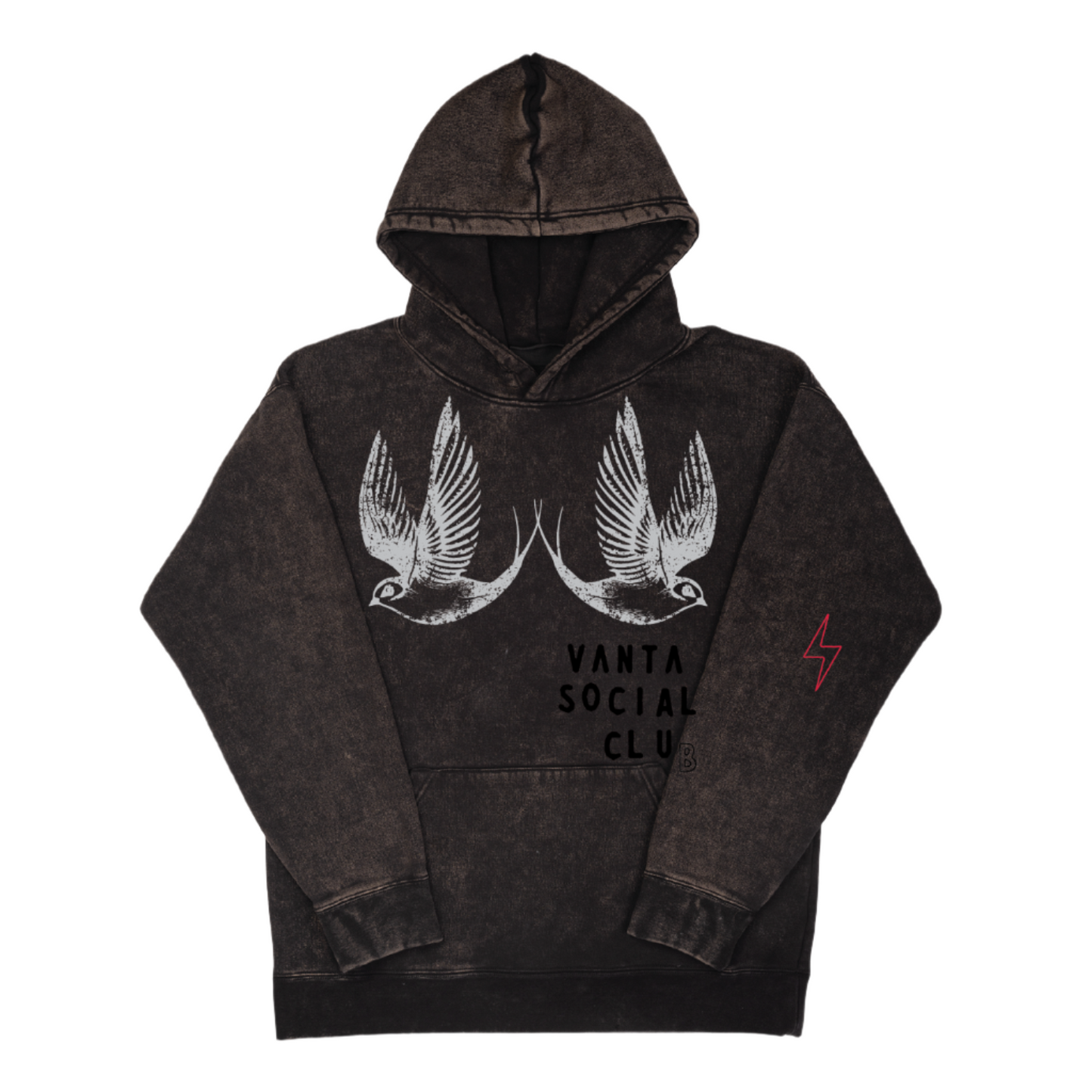 Birds - Acid Wash Oversized Hoodie