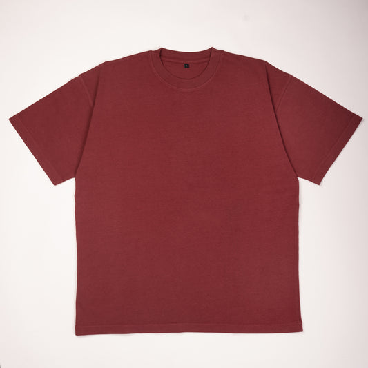 Solid Heavyweight Oversized T-Shirt - Oxblood